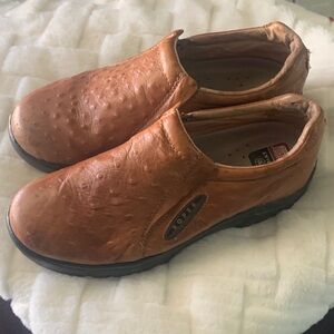 Roper Men's Brown Ostrich Slip-Ons